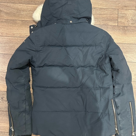 Moose Knuckles Black Puffer Jacket with Fur Hood - Picture 2 of 7